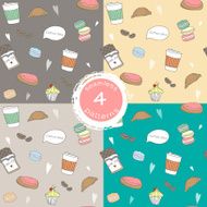 Sweet and tasty hand drawn seamless pattern