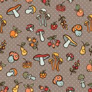 Doodle seamless pattern Autumn harvest vector Polka dot N2