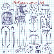 Outline Sketchy notepaper Females clothing accessories