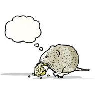 Cartoon Mouse Eating Cheese N10