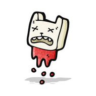 chopped rabbit head cartoon