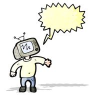 cartoon man with television head