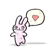 pink rabbbit with love heart