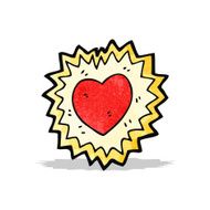 cartoon shining heart symbol