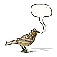 cartoon bird with speech bubble N319