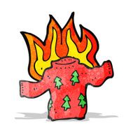cartoon christmas jumper on fire