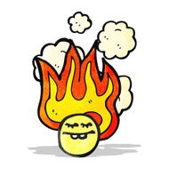 flaming emoticon face cartoon