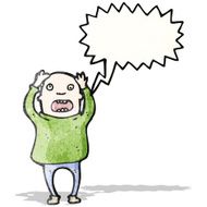 cartoon bald man panicking