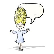 cartoon woman with huge hairdo