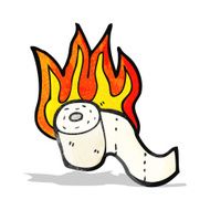 cartoon burning toilet roll