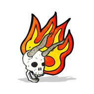 Cartoon Flaming Skull N20