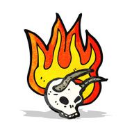 Cartoon Flaming Skull N21