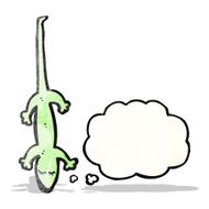 cartoon lizard with thought bubble