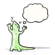 cartoon lizard with thought bubble N2