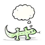 cartoon lizard with thought bubble N3