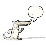 cartoon wolf with speech bubble N32