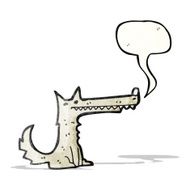 cartoon wolf with speech bubble N33