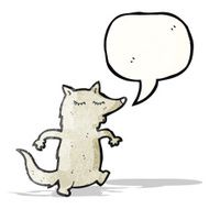 cartoon wolf with speech bubble N36