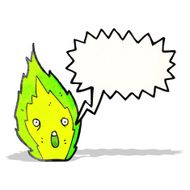 little green flame cartoon character N2