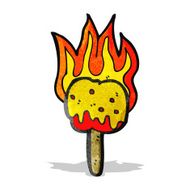 flaming toffee apple cartoon