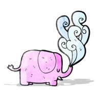 cartoon elephant blowing water