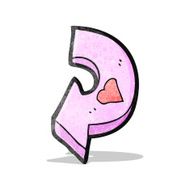 cartoon arrow with love heart