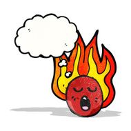 cartoon flaming emoticon face N3