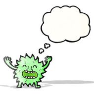 cartoon furry green monster N3