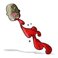 bloody severed head cartoon