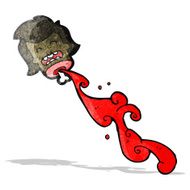 bloody severed head cartoon N2