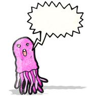 cartoon jellyfish with speech bubble N2