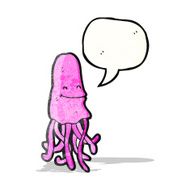 cartoon jellyfish with speech bubble N4