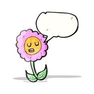 cartoon flower with speech bubble N54