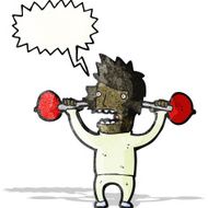 Cartoon Man Lifting Weights N11