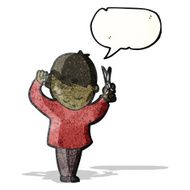 cartoon boy cutting his own hair