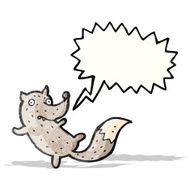 cartoon wolf with speech bubble N37