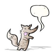 cartoon wolf with speech bubble N38