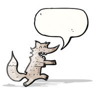 cartoon wolf with speech bubble N40