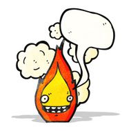 flame cartoon character with speech bubble N3