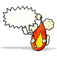 flame cartoon character with speech bubble N4