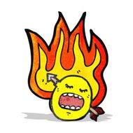 flaming emoticon face cartoon N6