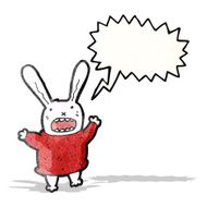 crazy shouting rabbit cartoon