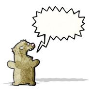 funny cartoon bear with speech bubble N60