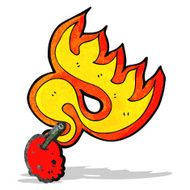 flaming cherry skull symbol
