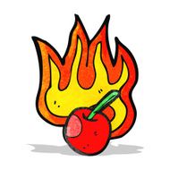 flaming cherry cartoon