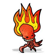 cartoon tentacle skull