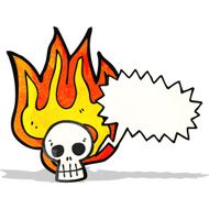 spooky skull cartoon N9
