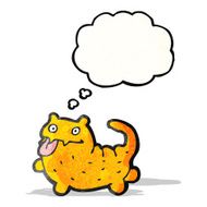 cartoon cat with thought bubble N79