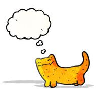 cartoon cat with thought bubble N80