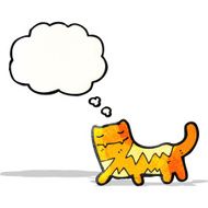 cartoon cat with thought bubble N81